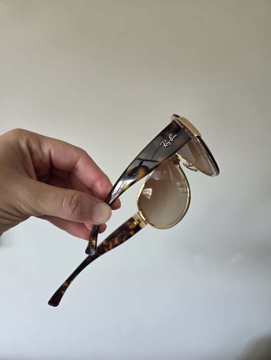 Ray-Ban RB 3350 001/13 Tortoise Gold Shield Sunglasses Small main image 10